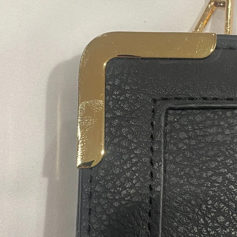 Bottari USA Crossbody Wallet Purse Turnlock Gold Hardware Black OS - Picture 9 of 11
